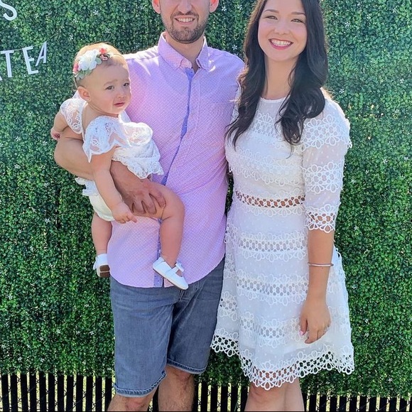 White lace midi dress
